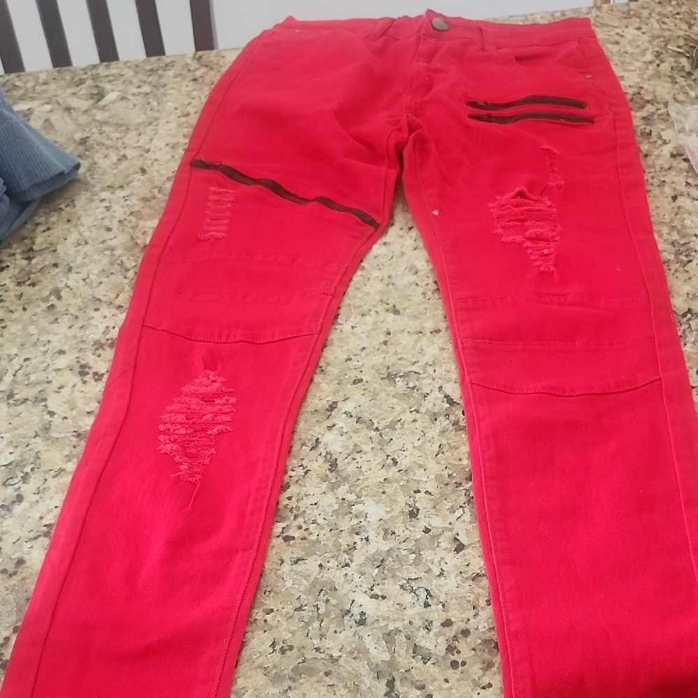 Vibrant Red Women's Skinny Jeans